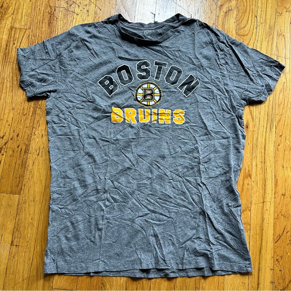 Large Gray Boston Bruins NHL Official Licensed Tee Shirt